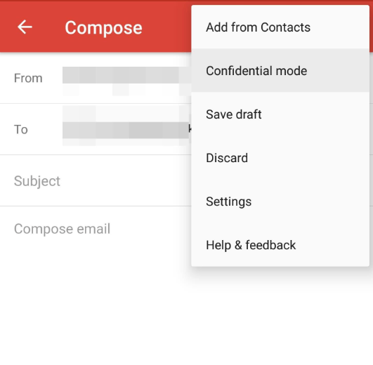 confidential email in Gmail